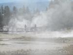 Steam from the geysers give an almost creepy feel to the scene.